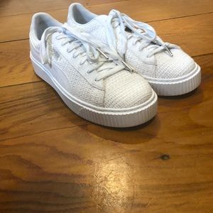 puma basket weave platform sneaker